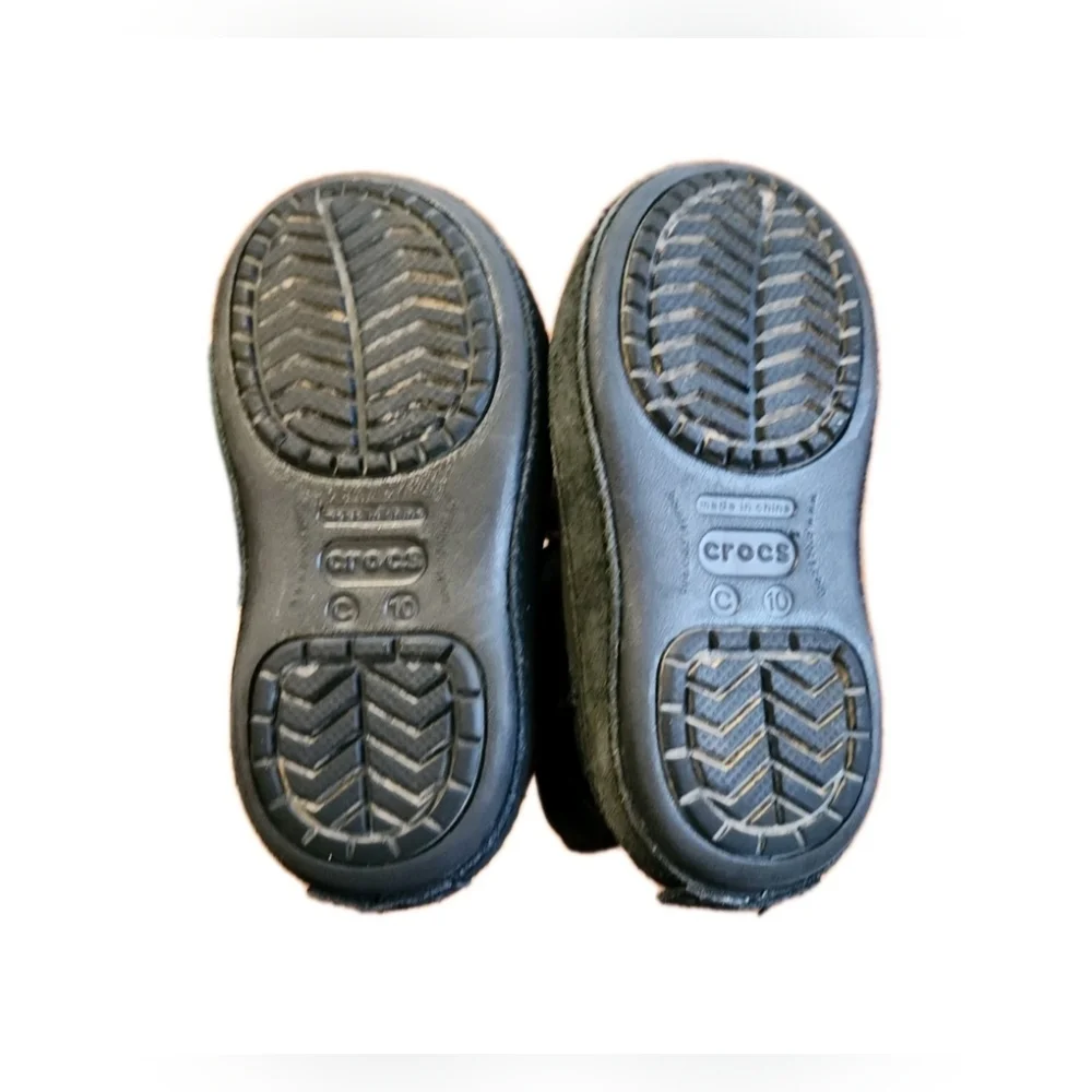 Crocs Black Buckle Boots Zip Up‎ Little Kids Girls Size C10 Winter Preppy